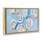 Stupell Industries Pastel Oysters on Blue Floater Framed Canvas Wall Art Design by Arlington Prints